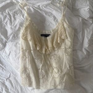 Ralph Lauren white Lace-Trim Camisole Top